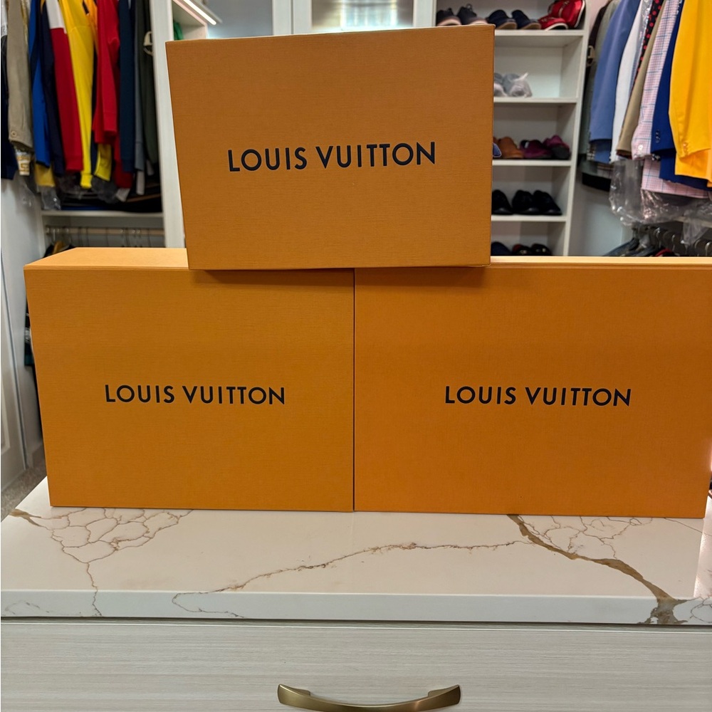 Louis Vuitton Signature Orange Storage Boxes